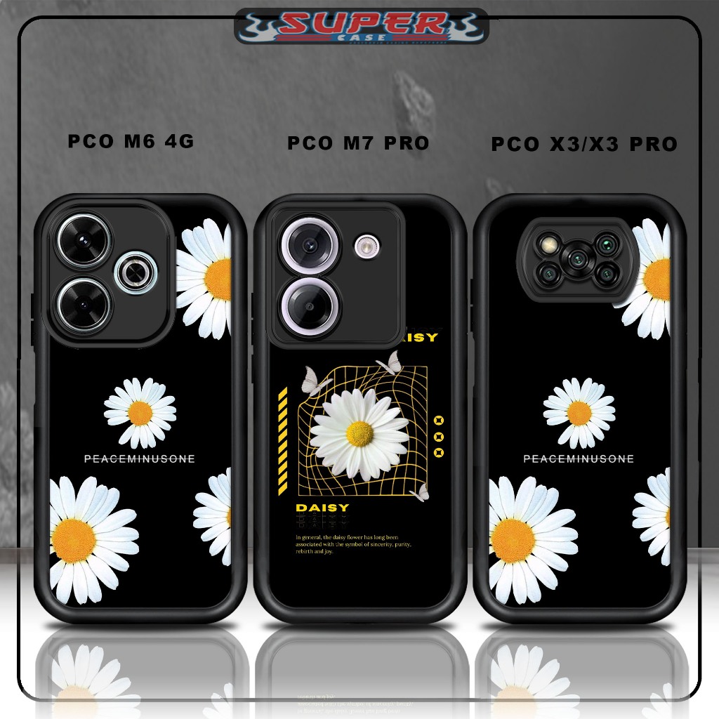 กรณี Hp สําหรับ SoftCase Hp สําหรับแก้วสีดําพรีเมี่ยม POCO M6 4G PCO M7 PRO PCO X3/X3 PRO ออกแบบ DAI