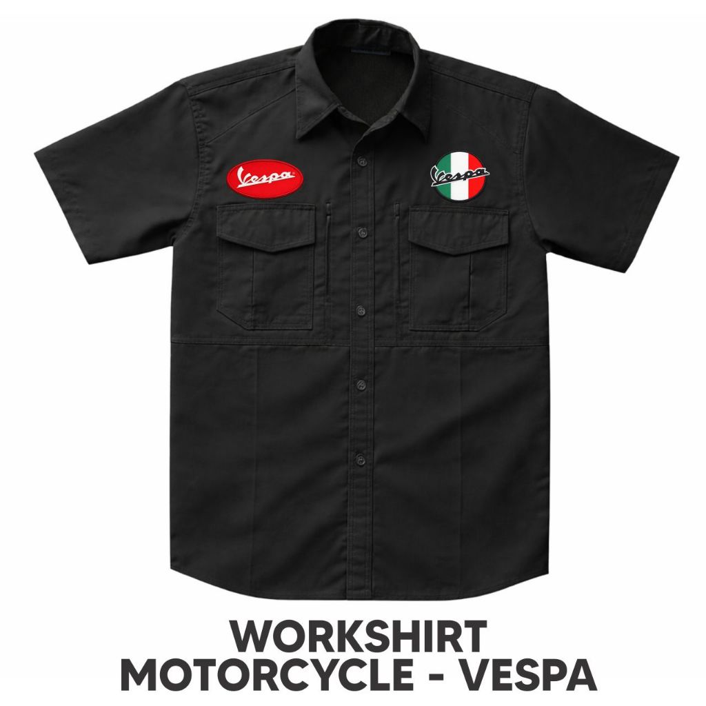 KEMEJA Vespa เสื้อทํางานมอเตอร์ไซค์ | เสื้อมอเตอร์ไซค์เวสป้า | มอเตอร์ไซค์เวสป้า | เสื้อขี่