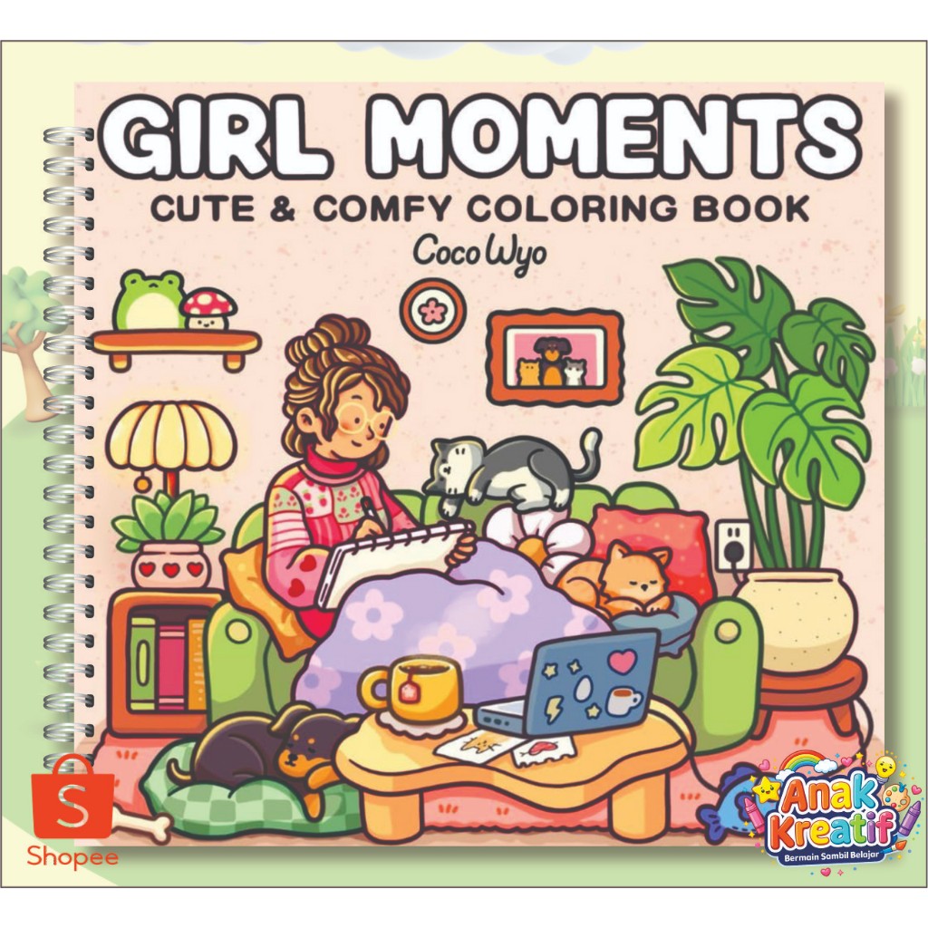 สมุดระบายสี GIRL MOMENTS Cocowyo I Aesthetic Relaxing Coloring Book