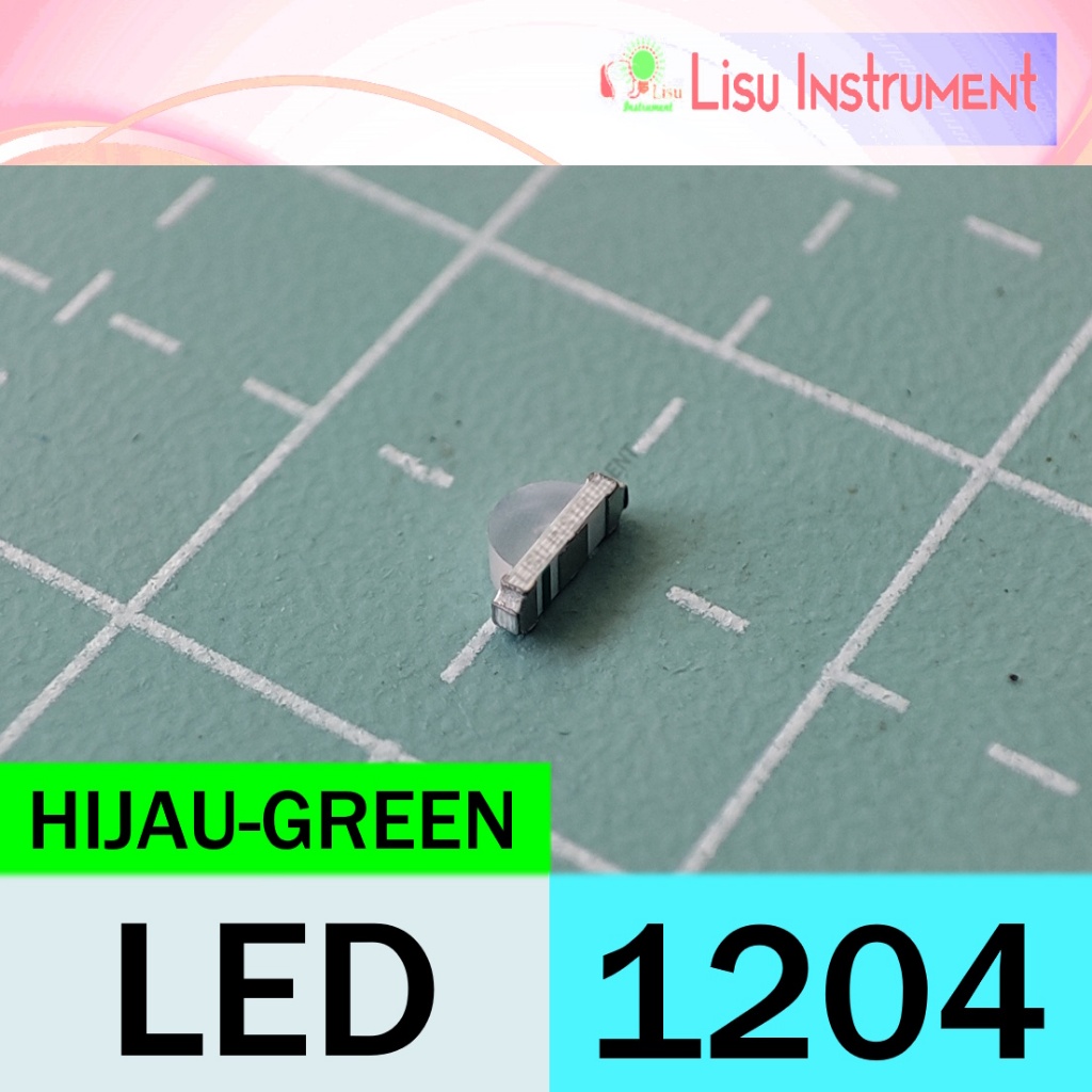 HIJAU 1204 (3210 Metric) มุมมองด้านข้าง LED SMD 1206 สีเขียว-เขียว