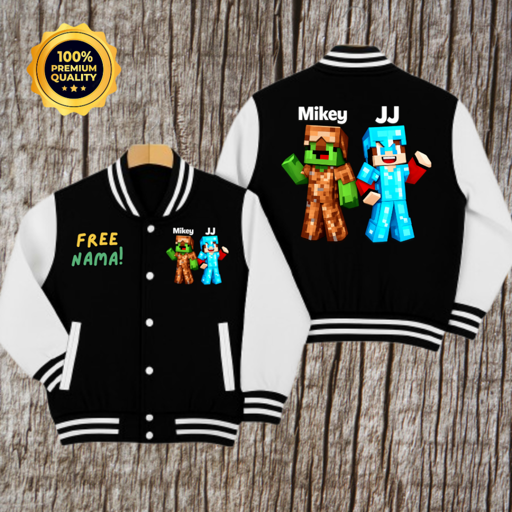 JJ MIKEY MAIZEN MINECRAFT VARSITY BASEBALL JACKET