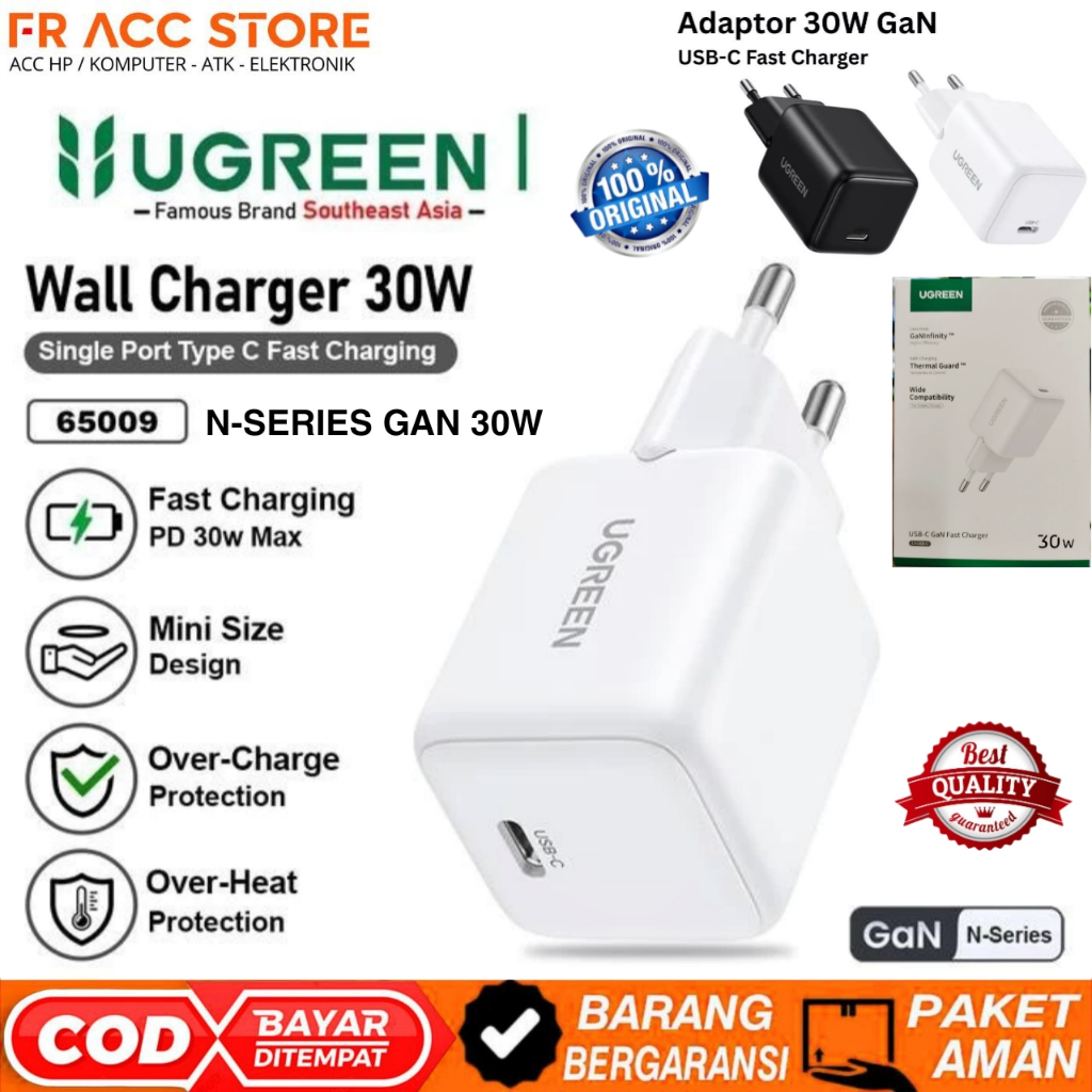UGREEN Gan N 30W GaN Fast Charger PD Type C ADAPTER CHARGER UGREEN 30W N SERIES GAN PD 30W ADAPTER T