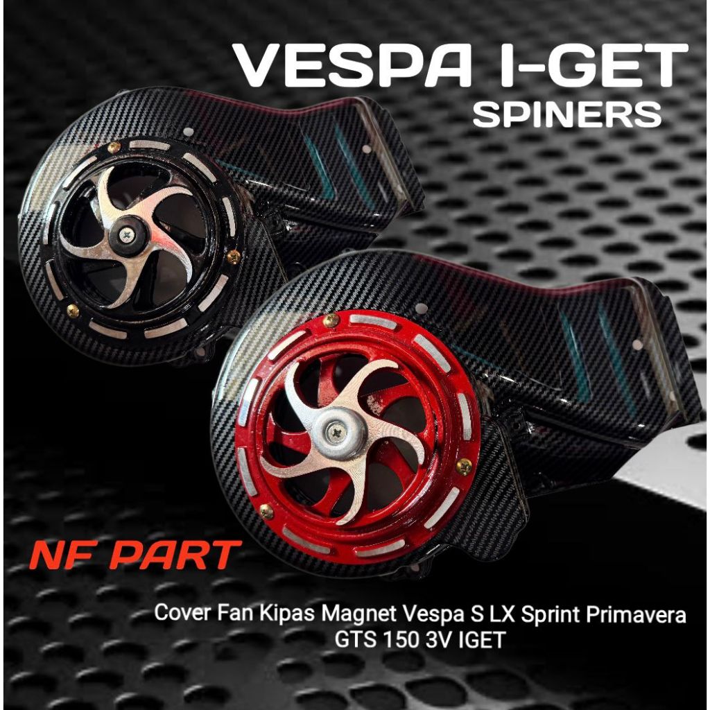 VESPA SPORTY คาร์บอนประสิทธิภาพพัดลมฝาครอบ - SPRINT PRIMAVERA S LX GTS IGET MAGNET MODIFICATION