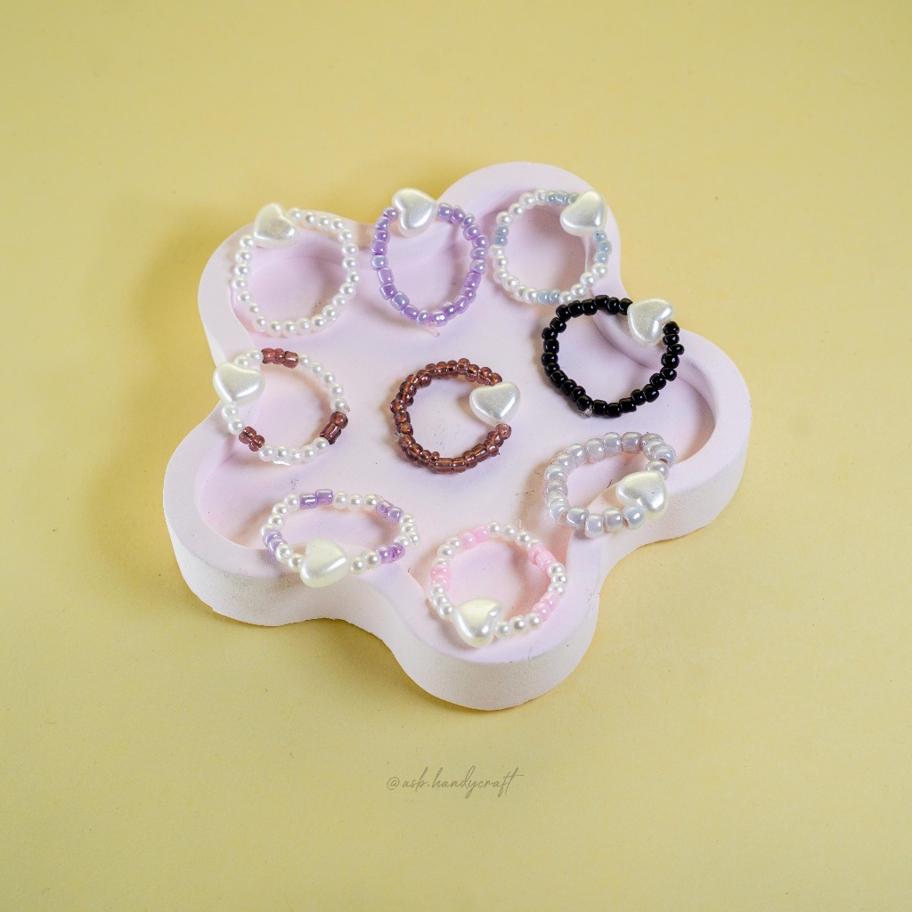 [CMM082] 1 ชิ้น - แหวนลูกปัดสีซีรีส์พรีเมี่ยม