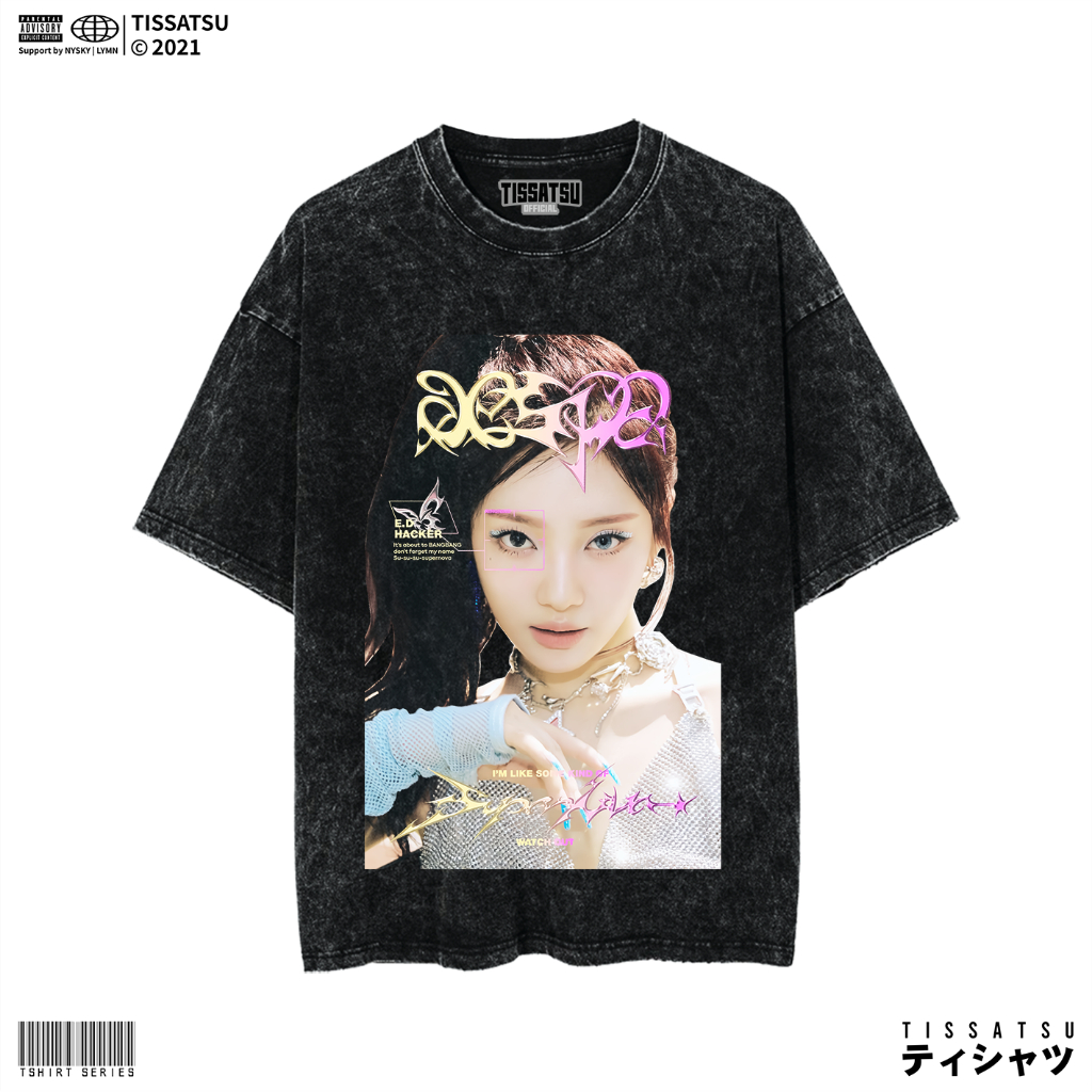 TISSATSU AESPA SUPERNOVA NINGNING เสื้อยืด Oversize Washed / เสื้อยืด Kpop Wash Slimfit / AESPA-50
