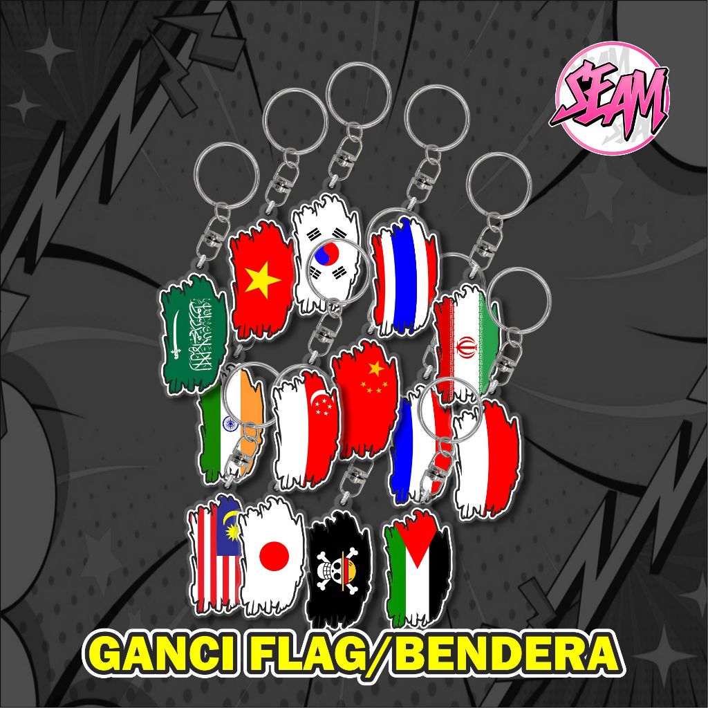 FLAG KEYCHAIN FLAG KEYCHAIN RACING FLAG KEYCHAIN INDONESIA KEYCHAIN
