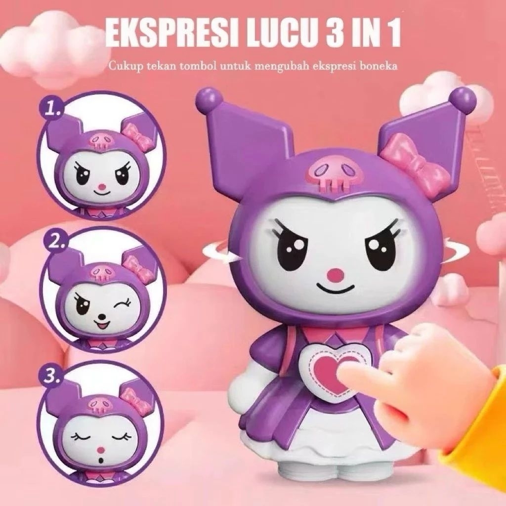 GANTUNGAN F44F TSS KUROMI DOLL KEYCHAIN 3IN1 CHANGING FACE CUTE SINCHAN CHARACTER KEYCHAIN SOUVENIR 