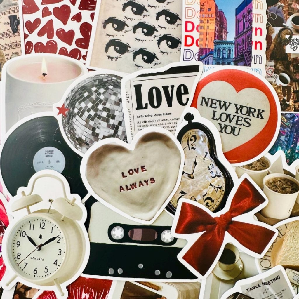 50 Downtown Girly Aesthetic Stickers (3), The Pinterest Girl Coquette Sticker Pack, Kindle, Laptop D