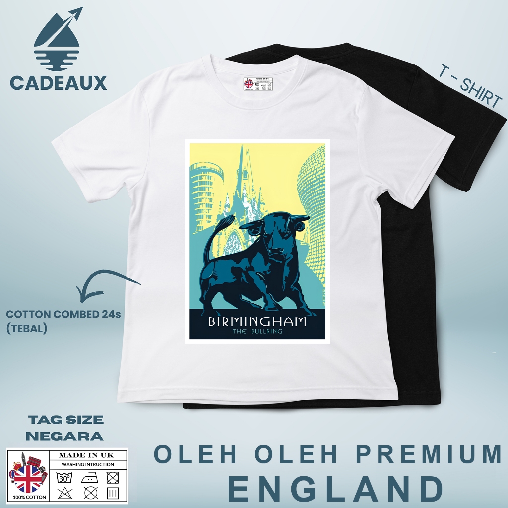 ENGLAND 100 เสื้อยืด SOUVENIR พร้อมแท็ก ASAL INGRRIS Cotton Combed 24s SOUVENIR ของขวัญพรีเมี่ยม