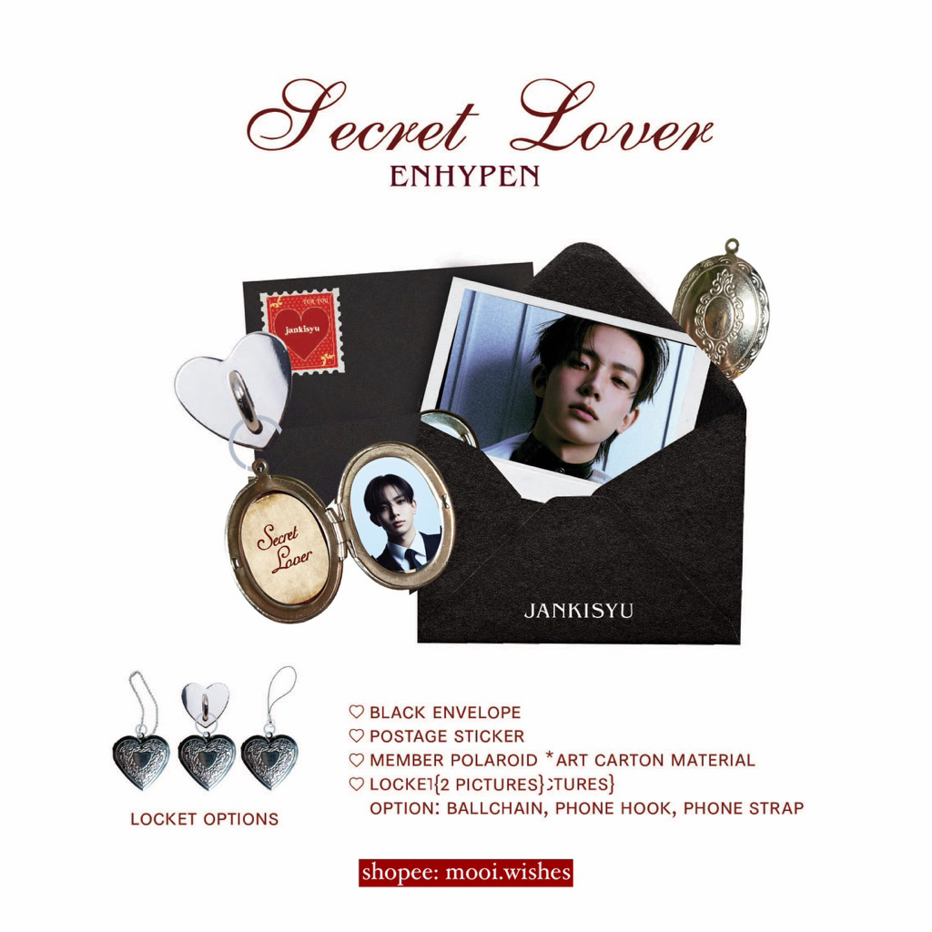 [JANKISYU] Secret Lover Locket Enha Heart Keychain Phone Strap Hook