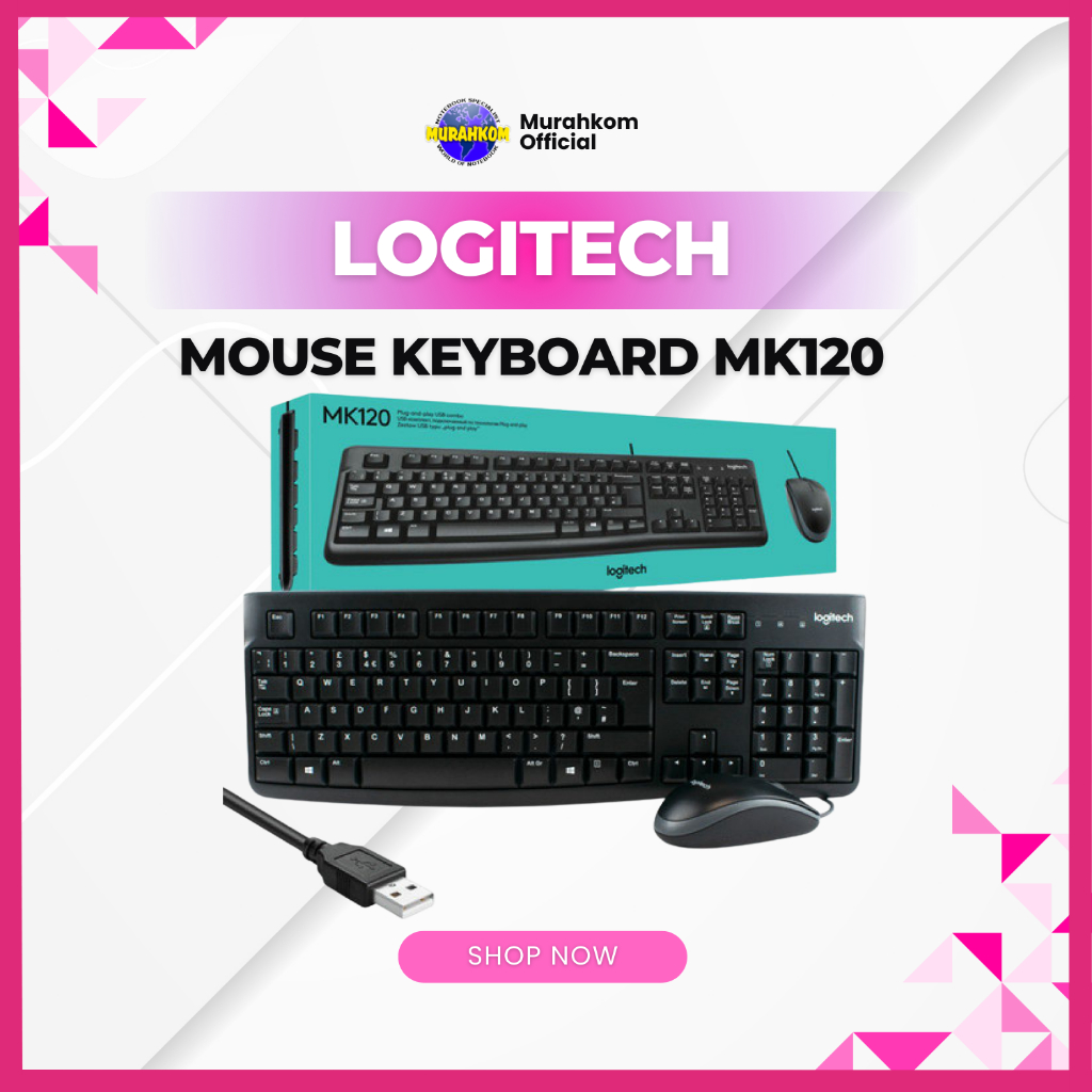 เมาส์คีย์บอร์ด USB Logitech MK120