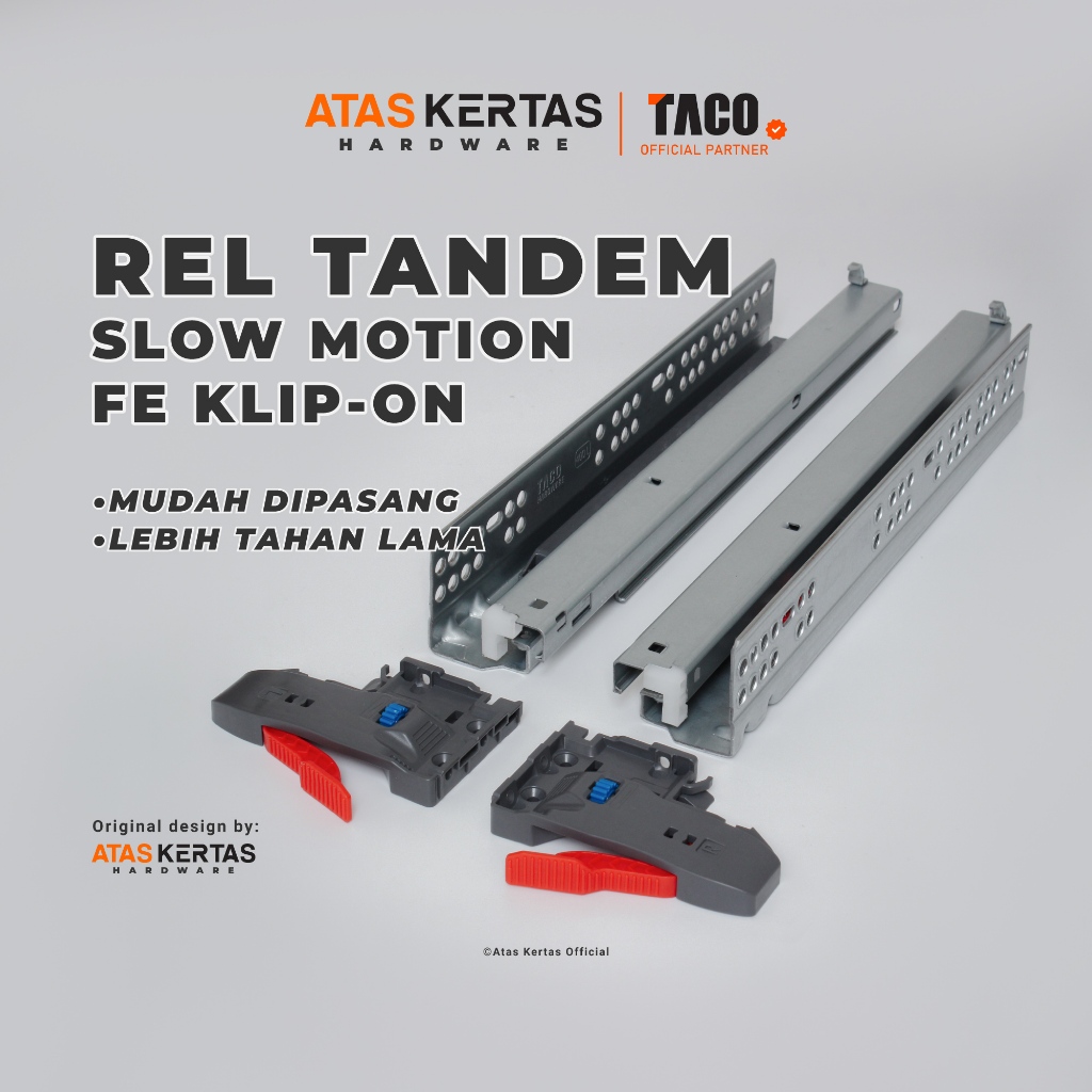 TACO Slow Motion Full Extension Clip On Tandem Rail - US001SC