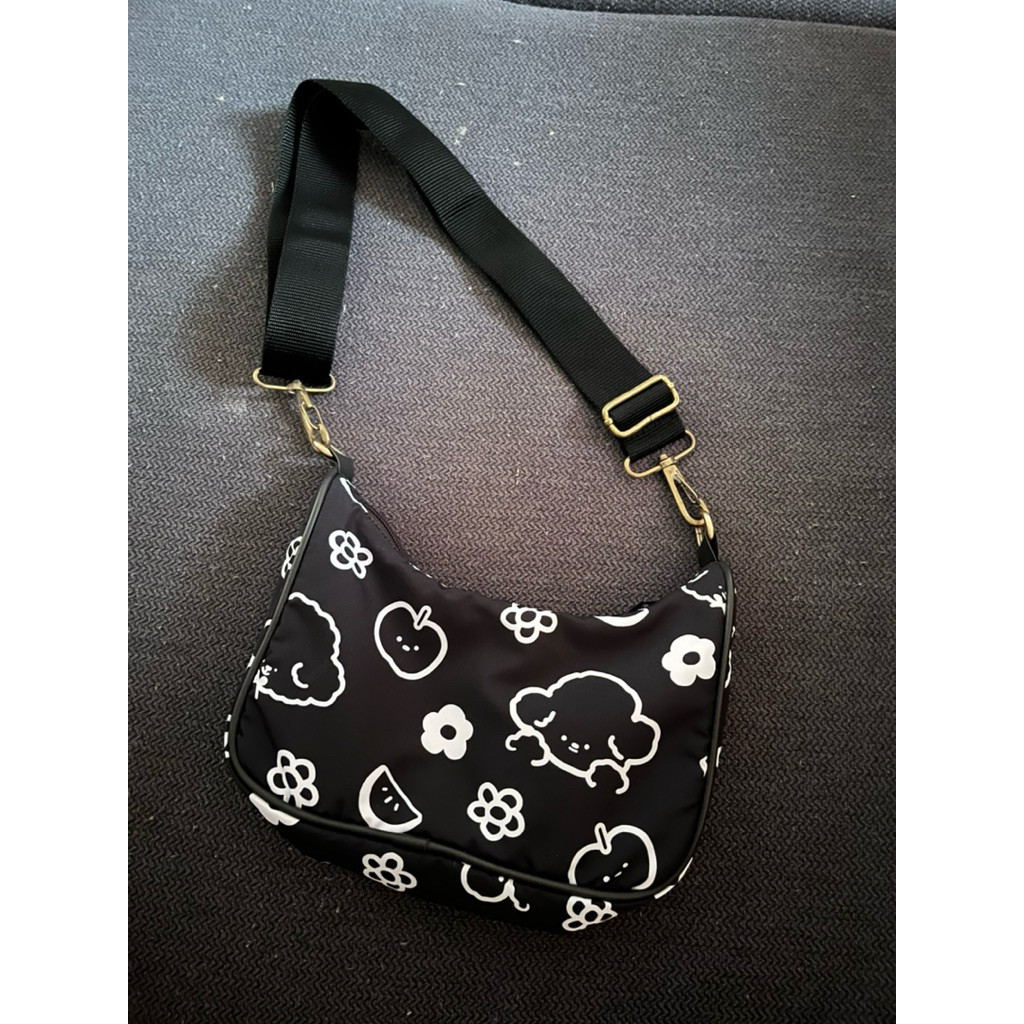 Kellys Co / Kellys.co Hobo Sling Bag - Poodle Black / Womens Bag with Poodle Motif