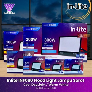 Inlite INF060 Super Bright Lampu Sorot Flood Light IP65 Tahan Air untuk Outdoor 10W 20W 30W 50W 100W 150W 200W 300W