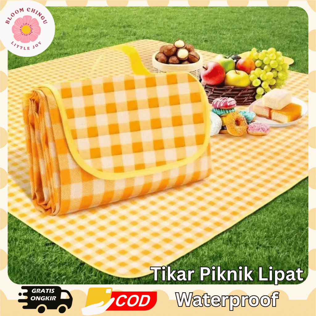 เสื่อพับ Camping Picnic Grid เสื่อกันน้ํา 136.5x180cm
