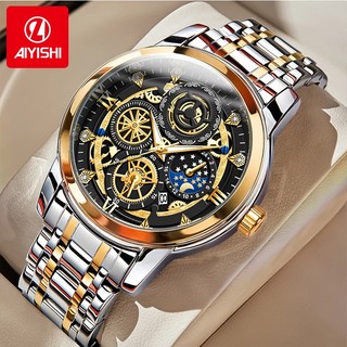 COD Jam Tangan Pria AIYISHI2369 Luxury Original Analog Sporty Stainless Tahan Air 3ATM Harga Termurah Virall