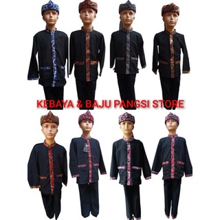 real pict_Baju pangsi anak laki motif batik leher/stelan baju adat sunda