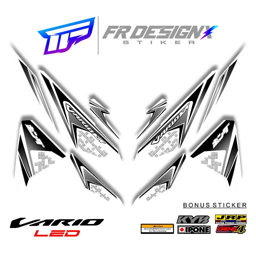 HONDA VARIO LED 2015 - 2017 AERO V1 / FR DESIGNX DECAL STICKER STRIPING / แถบดัดแปลง