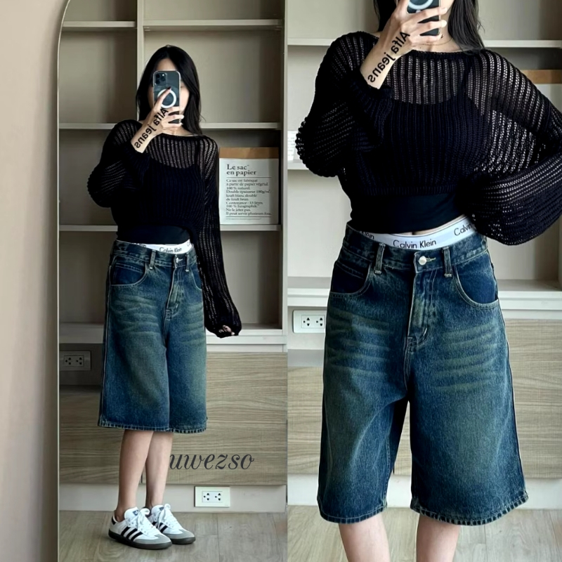 Jort Pant Jeans Shorts Baggy Jeans Men and Women y2k Jeans Unisex