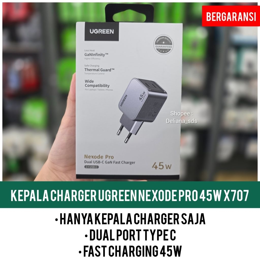 Ugreen Nexode Pro 45W X707 หัวชาร์จ 1 ปีรับประกันอย่างเป็นทางการ 45W Ugreen Nexode Pro หัวชาร์จ Nexo