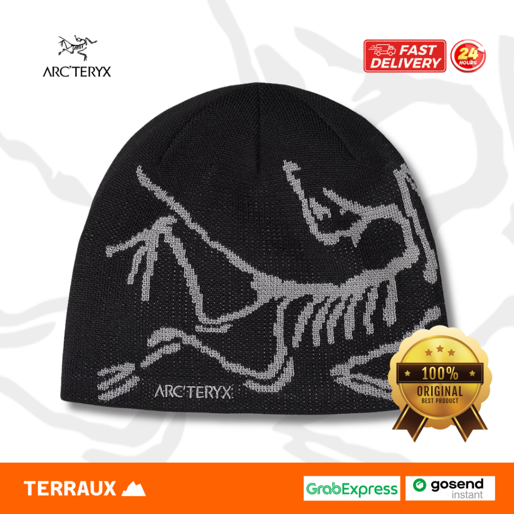Beanie Arcteryx Authentic Head Bird Head Toque Arcteryx Original - สีดําเทา (Void)