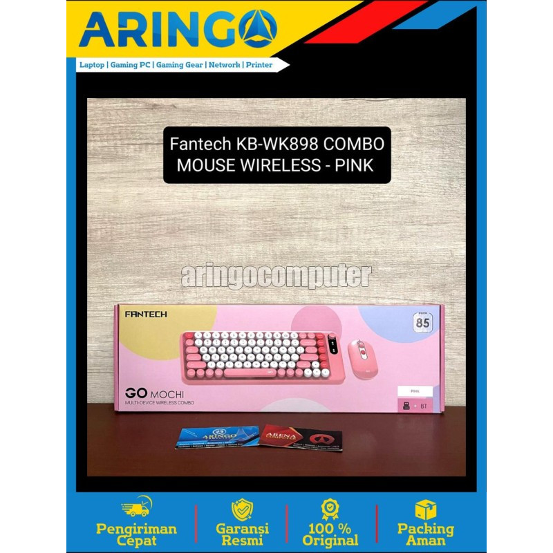 Fantech KB-WK898 GO MOCHI85 COMBO MOUSE WIRELESS/BLUETOOTH - สีชมพู