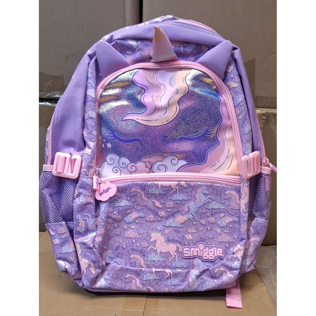Uni Horn Purple Backpack ขนาด 30x13x42cm สําหรับเด็กผู้หญิงชั้นประถมศึกษา