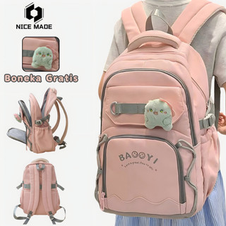 NICE MADE Tas Ransel Wanita Tahan Air Kapasitas Besar Tas Sekolah Korean Style Laptop 16 in Backpack