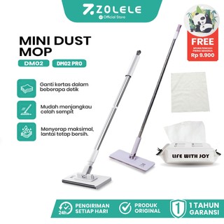 Zolele dm02 Penyapu Mop Tisu pakai buang Wiper Wet Dry Tissue Wipes Sapu Pel 360° Rotasi