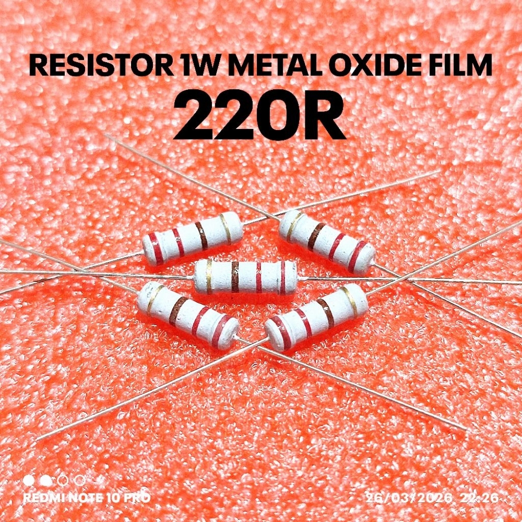 (PER 5 ชิ้น) 1W 1WATT 220R 220 OHM CF 5% ROHS RESISTOR