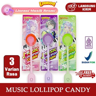 LIANGGUI - Permen Lolipop Musik Rasa Apel/Stroberi/Anggur Halal Snack Cemilan Untuk Anak & Kantor