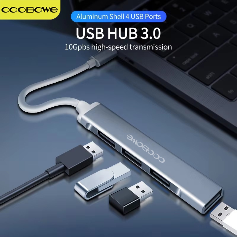 COOBOWE อะแดปเตอร์ฮับ USB USB Type C 4 in 1 ถึงอินเทอร์เฟซ USB Docking Station Multi Splitter Adapte