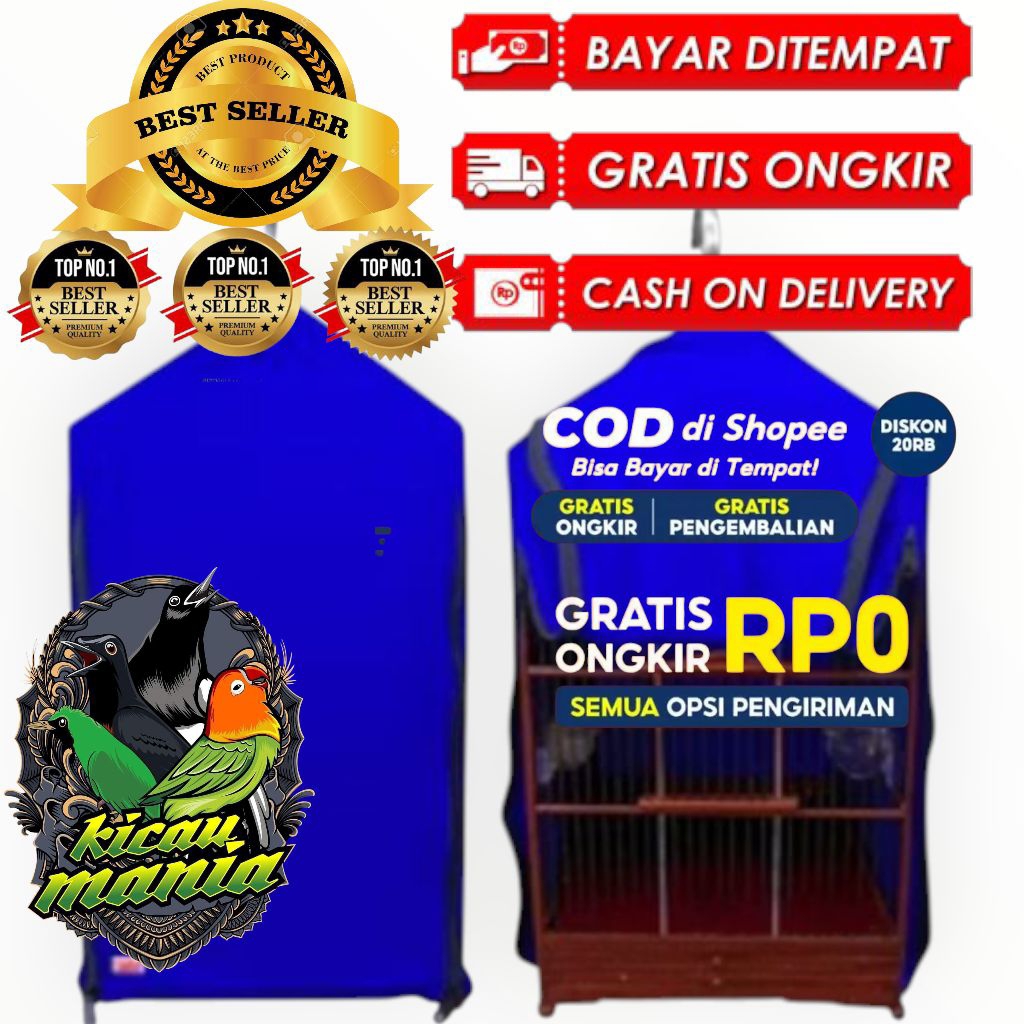 DOUBLE ZIPPER CAGE COVER 50X50X75. 45x50x75 ไม่ใช่ nrawang