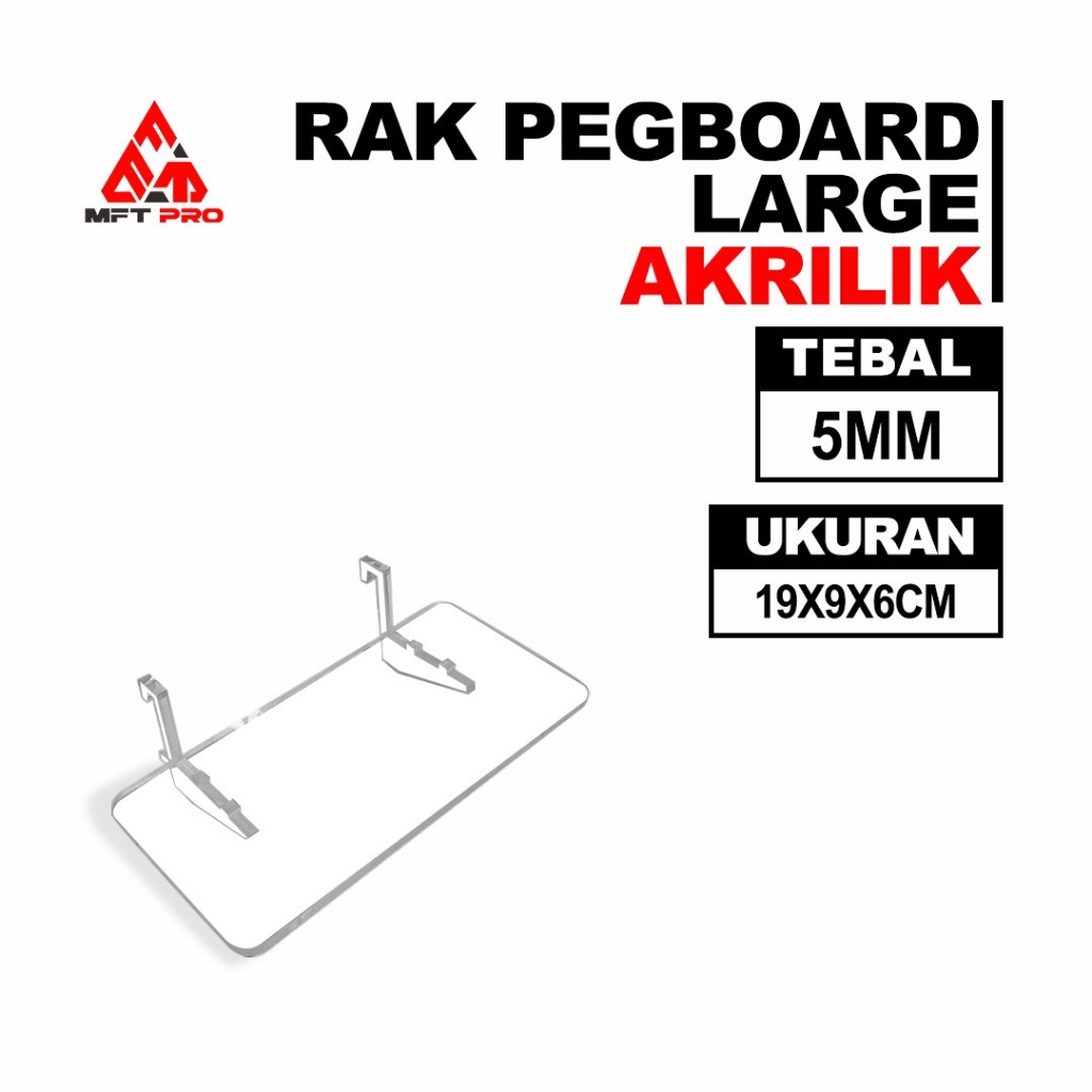 MFT Pro ชั้นวาง Pegboard อะคริลิคขนาดใหญ่ - ชั้นวางจอแสดงผล Pegboard - อุปกรณ์จัดระเบียบบอร์ดแบบมีรู