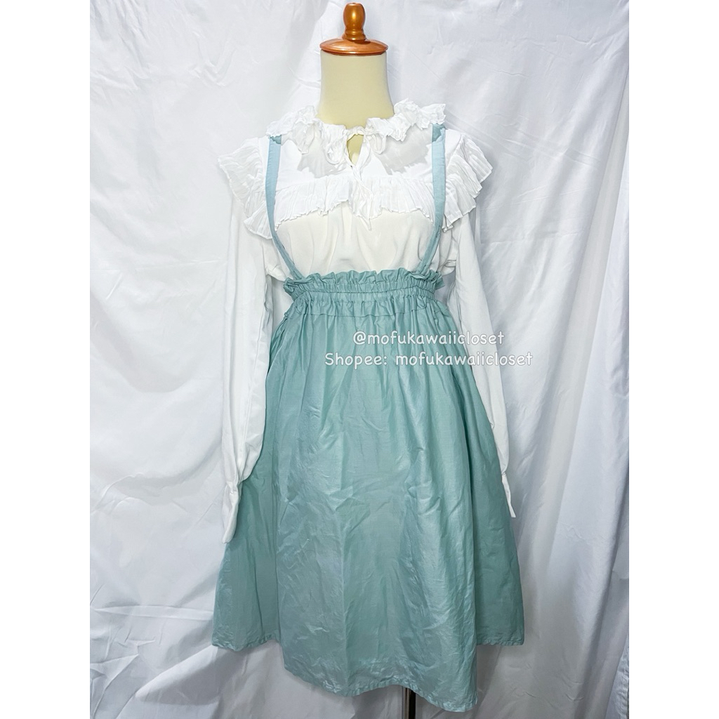 [พร้อมทุกวัน Kawaii Y2K Coquette Mori Goth Vintage Outfit] Urbane Premium Sailor Ruffle Blouse สีขาว