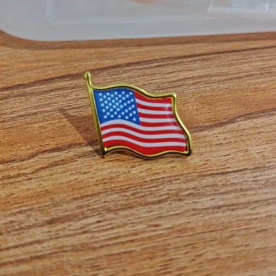 USA SERIAL AMERICAN FLAG PIN