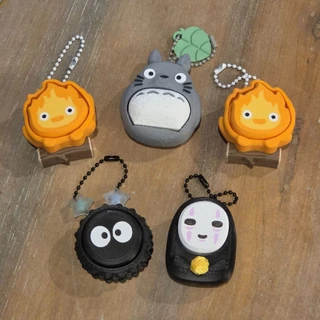 GANTUNGAN Studio GHIBLI Spirited Away Soot Sprite Kaonashi Calcifer Fidget Clicker พวงกุญแจ 3D พิมพ์