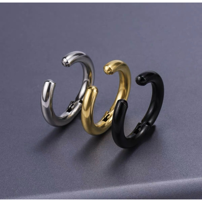 HIP HOP STYLE TITANIUM CLIP EARRINGS สําหรับผู้ชายและผู้หญิง