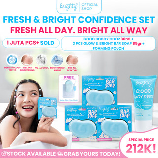 Bighty Glow & Bright Bar Soap X Good Body Odor Anti Perspirant Roll Anti Burket Ketiak Kering Sabun Pencerah Mengurangi Noda Hitam Pencerah Kulit Melembabkan Kulit Memperkuat Skin Barier Body Serum Pemutih Menyamarkan Noda Penghilang Noda Hitam Halal