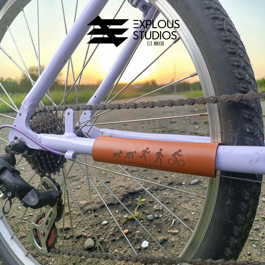 Chainstay Protector หนังแท้ระดับพรีเมียม – Expous Studios | ตัวป้องกันเฟรมจักรยานมีสไตล์