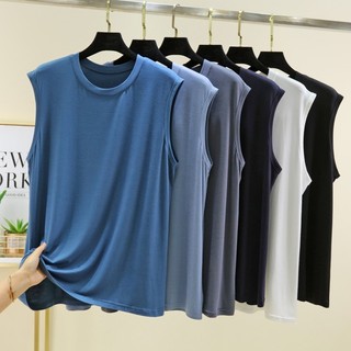 Singlet Pria fit to XXXL / Stretch Baju Polos Super Jumbo Dalaman Cowok Remaja Tanpa Lengan Hitam Putih Adem