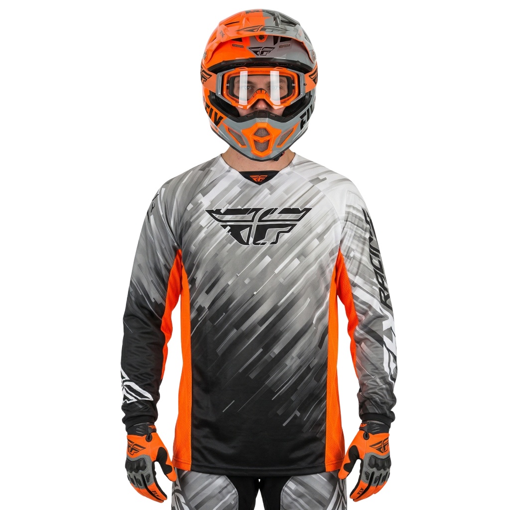FLY Racing Kinetic Black White Orange Jersey Motocross Trail Mx Original
