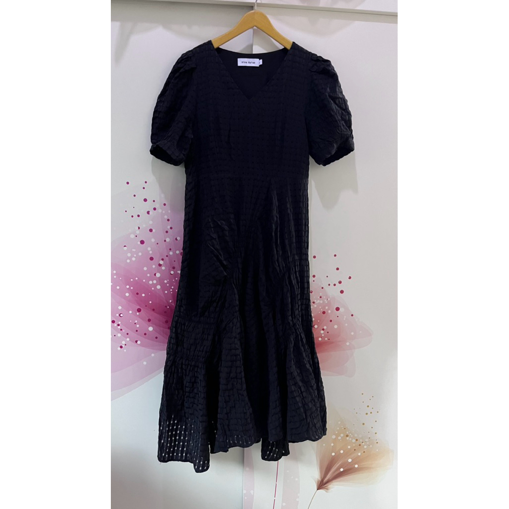 KATBOL BLACK DRESS BLACK EMBROIDERED DRESS PARTY DRESS VINTAGE DRESS