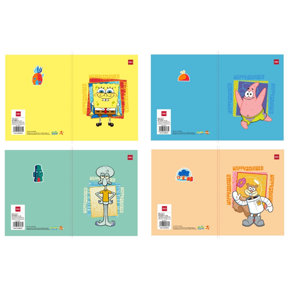 [1 แพ็ค] DELI B5 NOTEBOOK 42 แผ่น B 542 SPONGEBOB 3 1 แพ็ค CUTE CHARACTER MOTIF