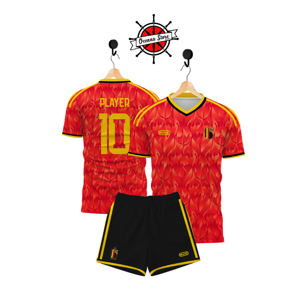 BELGIUM HOME JERSEY 26 WORLD CUP 2026-2027 ชื่อและหมายเลขด้านหลังฟรี