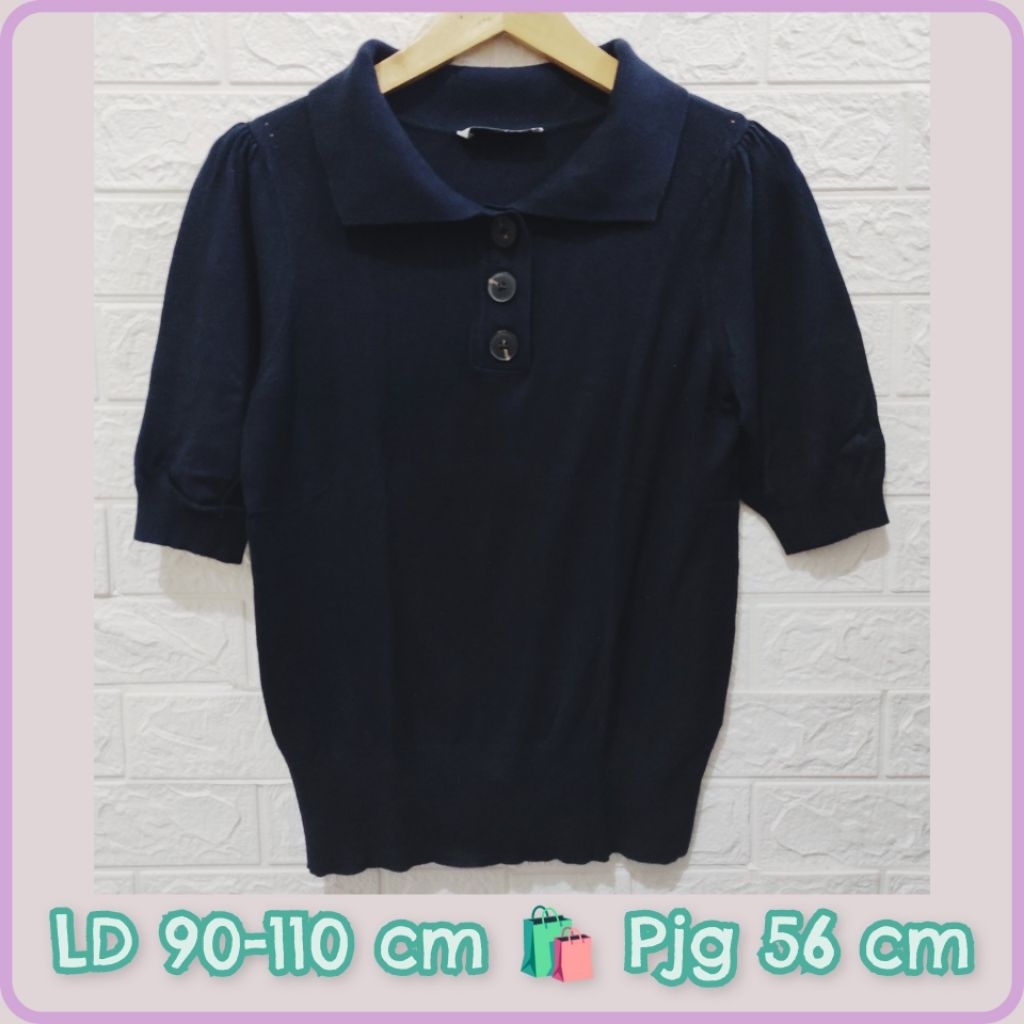 ATG - เสื้อไหมพรมคอปกสีกรมเข้ม