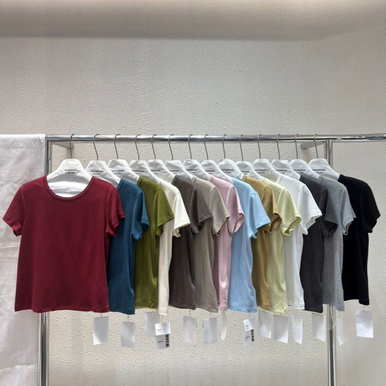 Wanwan เสื้อยืดแขนสั้นคอกลม WW3577