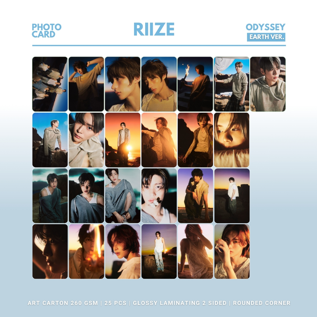 GLOSSY PHOTOCARD RIZE FAME ROUNDED 25 ชิ้น KPOP UNOFFICIAL SHOTARO SUNGHAN SEUNGHAN WONBIN