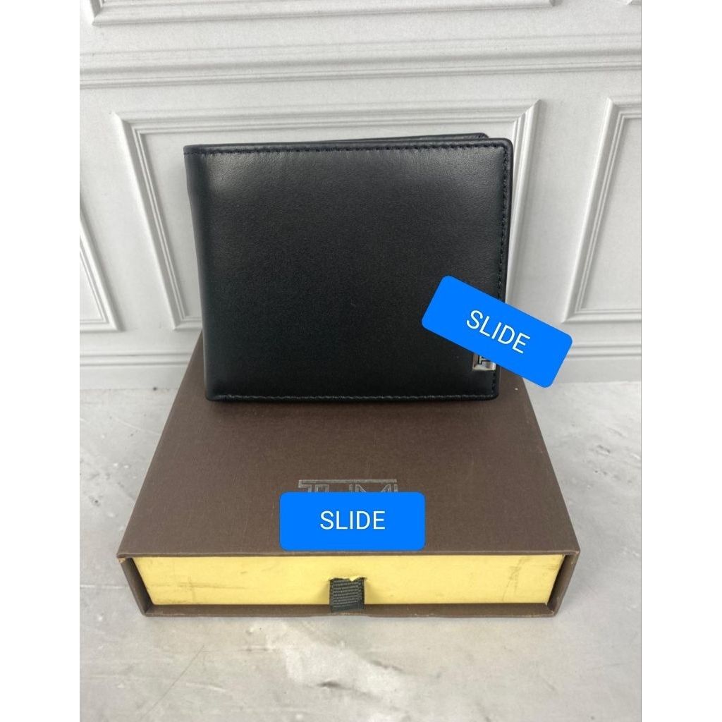 TM 8029 หนังสีดํา MIRR BRANDED MENS FOLDING POCKET WALLET