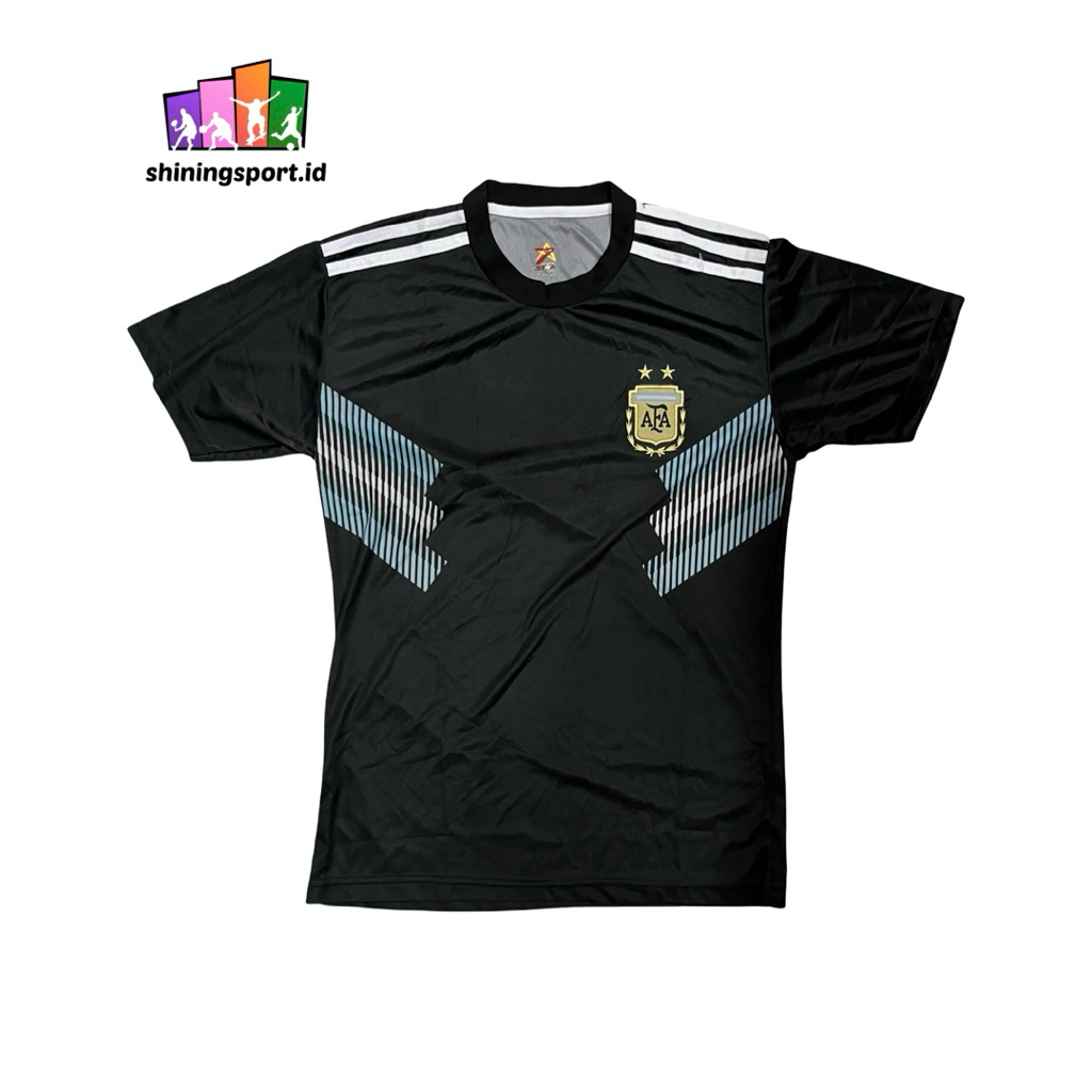 Retro Vintage Team Argentina Away WC 2018 เสื้อฟุตบอลเด็กและวัยรุ่นทุกขนาดพอดีกับ XL 7 ดาวโพลีเอสเตอ